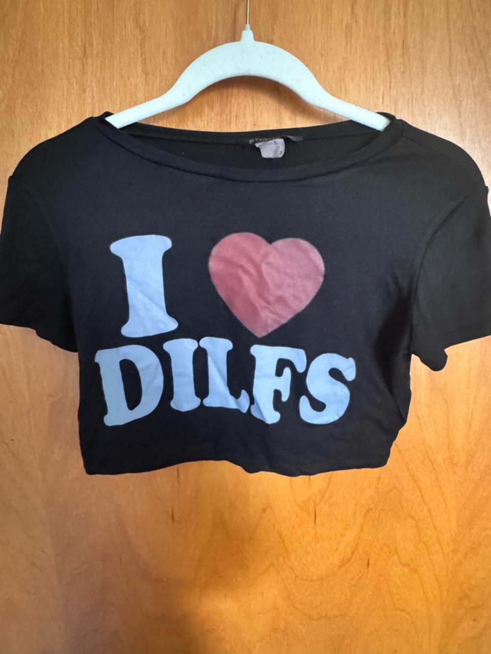 Black Crop Tee with 'I ♥ DILFS' Graphic